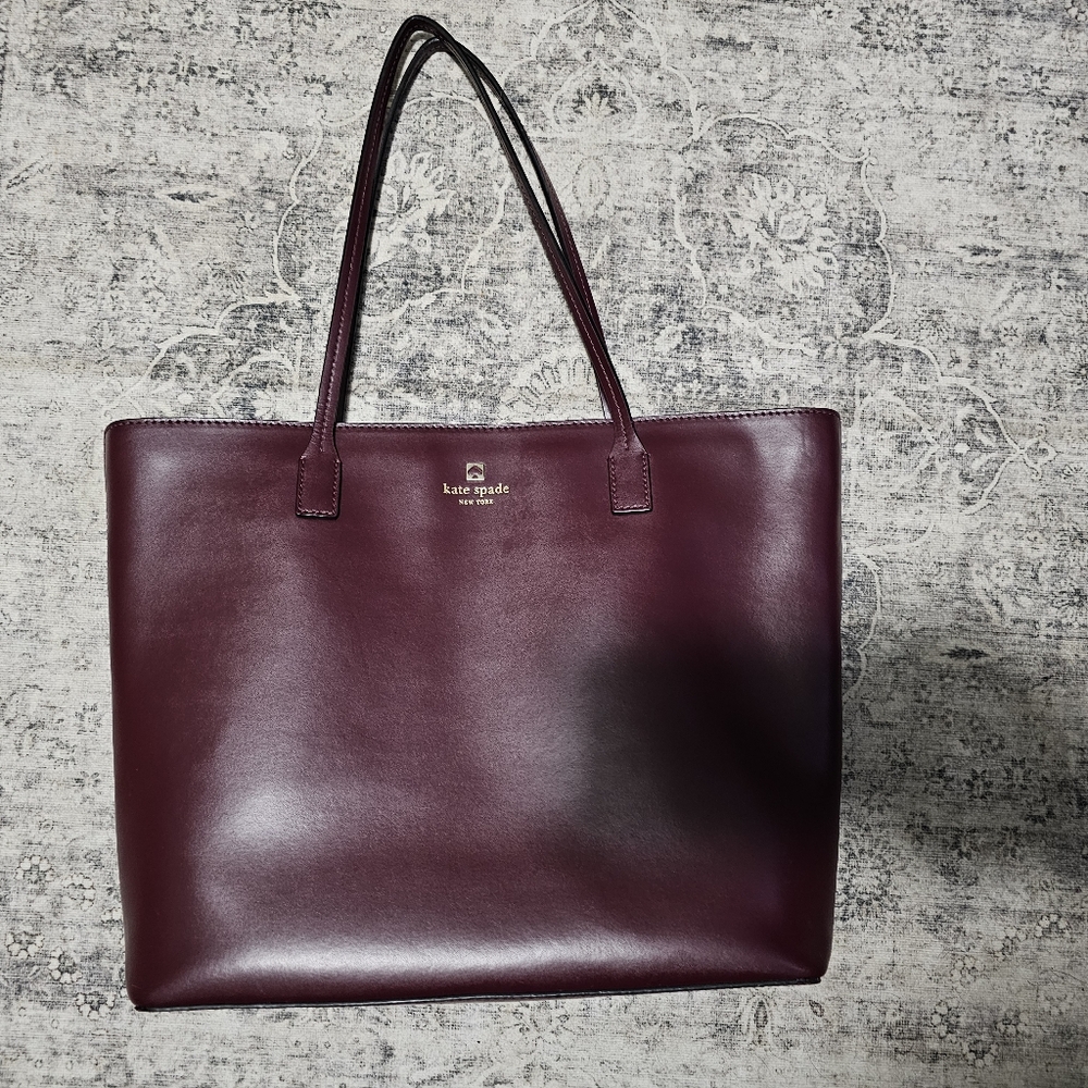 Kate Spade Cara tote,Saffiano leather,Burgundy,Large